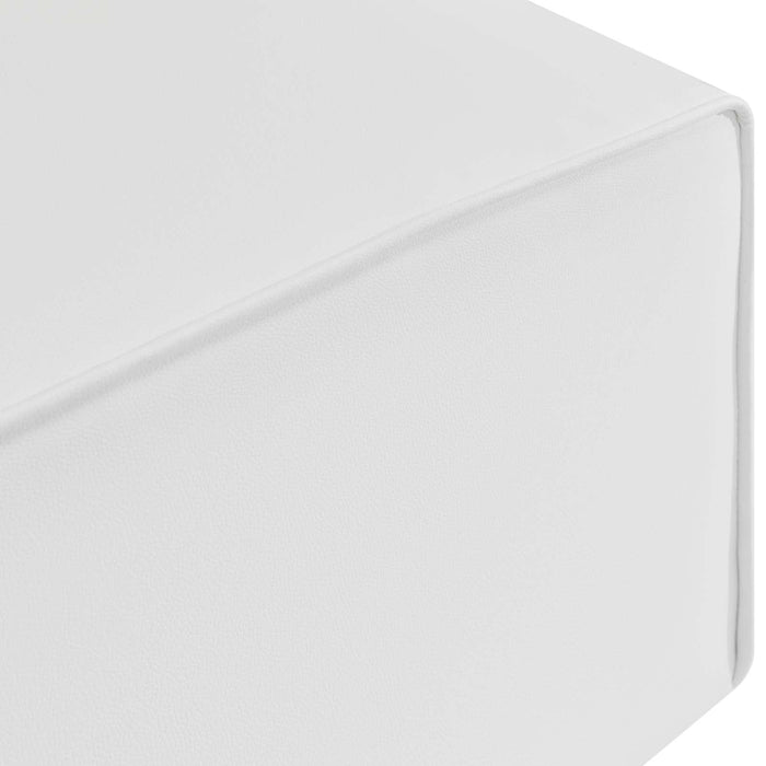 Mingle Vegan Leather Ottoman - Stylish, Generous Foam Seating for Modern Living Room Comfort and Style