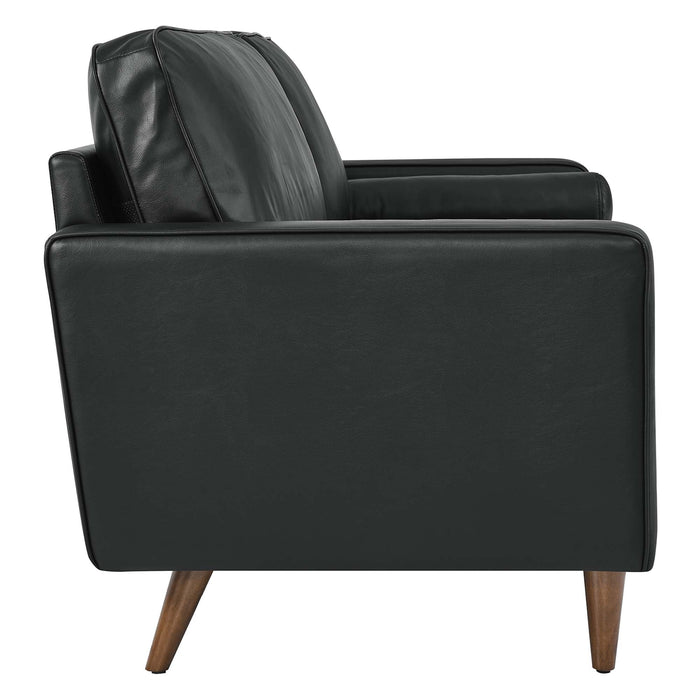 Valour Leather Sofa Black