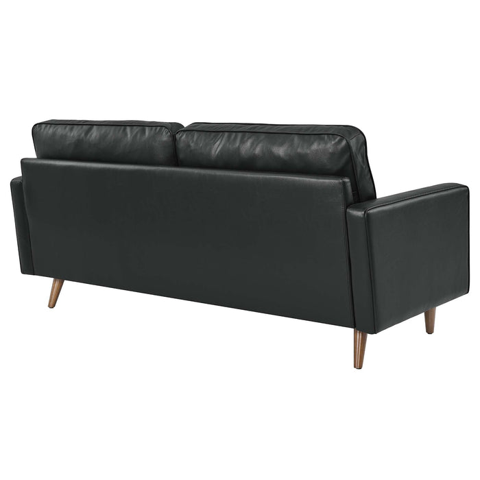 Valour Leather Sofa Black