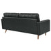 Valour Leather Sofa Black