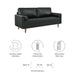 Valour Leather Sofa Black