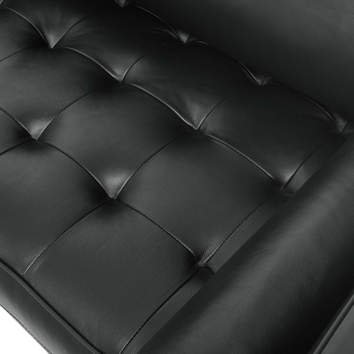 Valour Leather Sofa Black