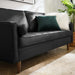 Valour Leather Sofa Black