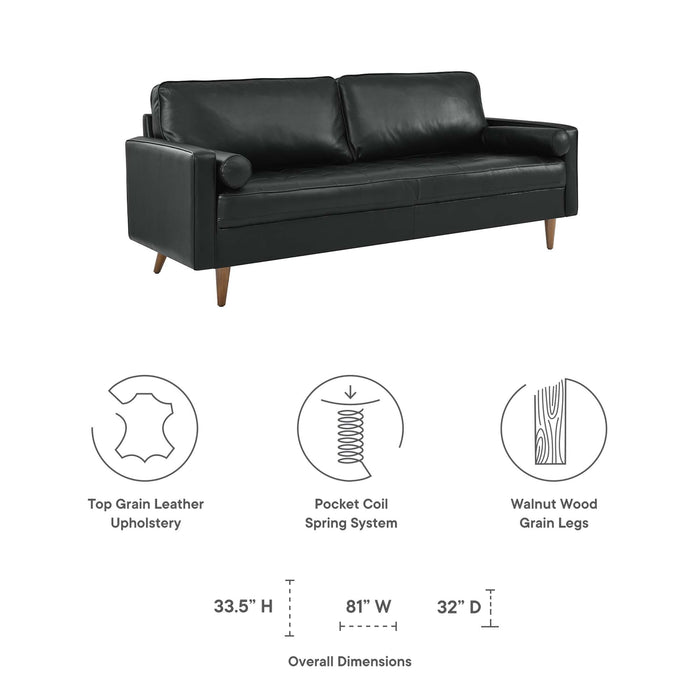 Valour 81" Leather Sofa - detail close-up