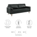 Valour 81" Leather Sofa - detail close-up
