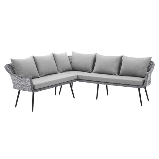 Endeavor Outdoor Patio Wicker Rattan Sectional Sofa - alternate angle view