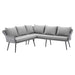 Endeavor Outdoor Patio Wicker Rattan Sectional Sofa - alternate angle view