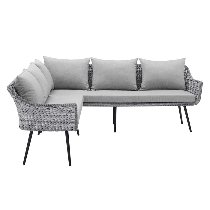 Endeavor Outdoor Patio Wicker Rattan Sectional Sofa - view 6
