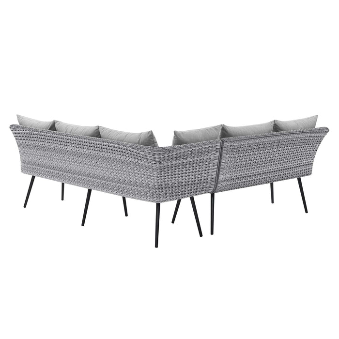 Endeavor Outdoor Patio Wicker Rattan Sectional Sofa - view 5