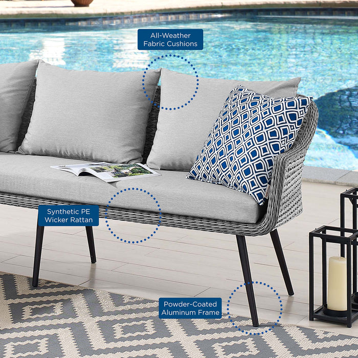 Endeavor Outdoor Patio Wicker Rattan Sectional Sofa - in lifestyle setting