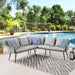 Endeavor Outdoor Patio Wicker Rattan Sectional Sofa - Modway \outdoor\sofas & sectionals