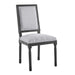 Modway Court French Vintage Upholstered Fabric Dining Side Chair in Blue - Side View