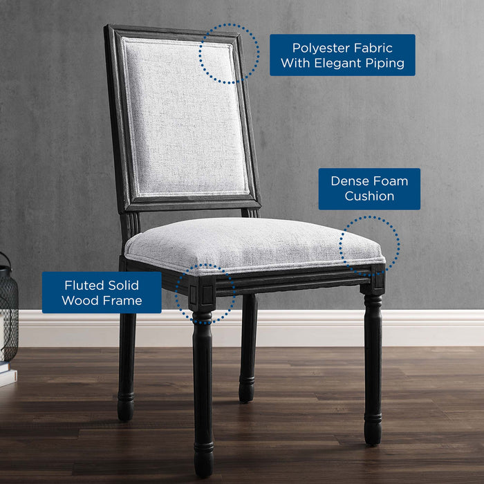 Modway Court French Vintage Upholstered Fabric Dining Side Chair in Blue - Detail View