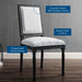 Modway Court French Vintage Upholstered Fabric Dining Side Chair in Blue - Detail View