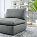 Commix Down Filled Overstuffed Vegan Leather Armless Chair - detail close-up