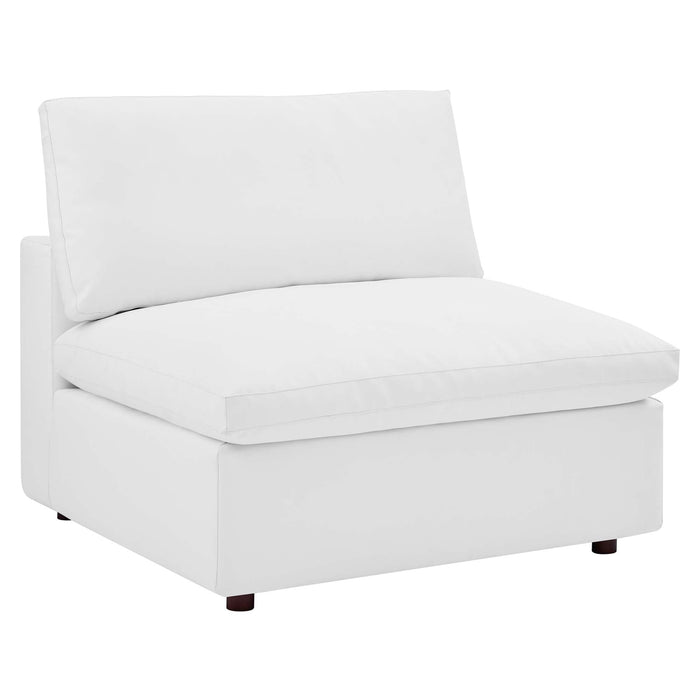 Commix Down Filled Overstuffed Vegan Leather Armless Chair - view 18