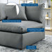 Commix Down Filled Overstuffed Vegan Leather Corner Chair Gray