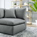 Commix Down Filled Overstuffed Vegan Leather Corner Chair Gray