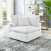 Commix Down Filled Overstuffed Vegan Leather Corner Chair White