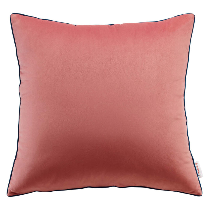Modway Accentuate Performance Velvet Throw Pillow in 24" - front view