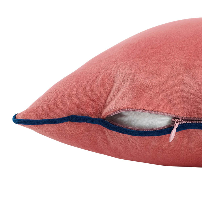 Modway Accentuate Performance Velvet Throw Pillow in 24" - angled view