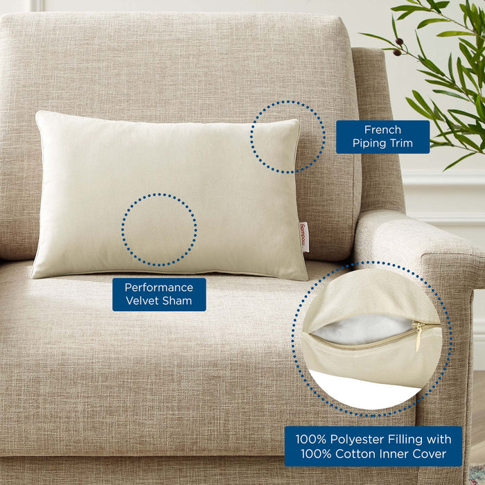 Enhance Lumbar Performance Velvet Throw Pillow - detail close-up