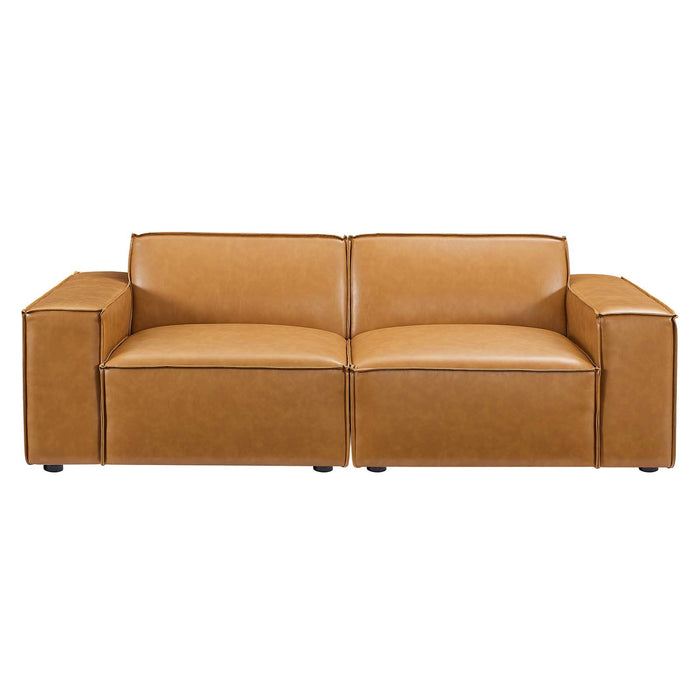 Restore Vegan Leather Loveseat - Elegant Two-Piece Sofa with Luxe Comfort & Modular Design Options
