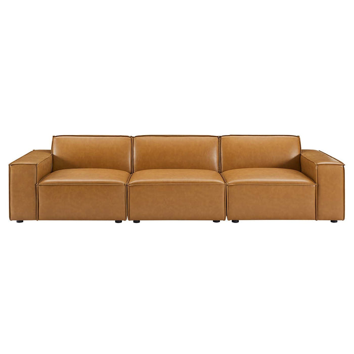 Restore Vegan Leather 3-Piece Sectional Sofa Set - Elegant, Modular Design with Luxe Comfort Features