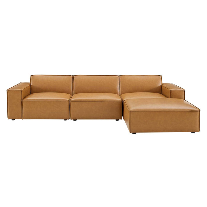 Restore 4-Piece Vegan Leather Sectional Sofa with Modular Design, Luxe Comfort & Modern Elegance