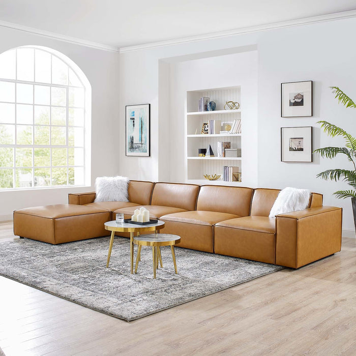 Restore Vegan Leather 5-Piece Sectional Sofa - Stylish, Modular Design with Luxe Comfort and Support