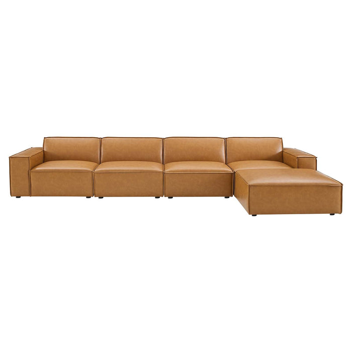 Restore Vegan Leather 5-Piece Sectional Sofa - Stylish, Modular Design with Luxe Comfort and Support