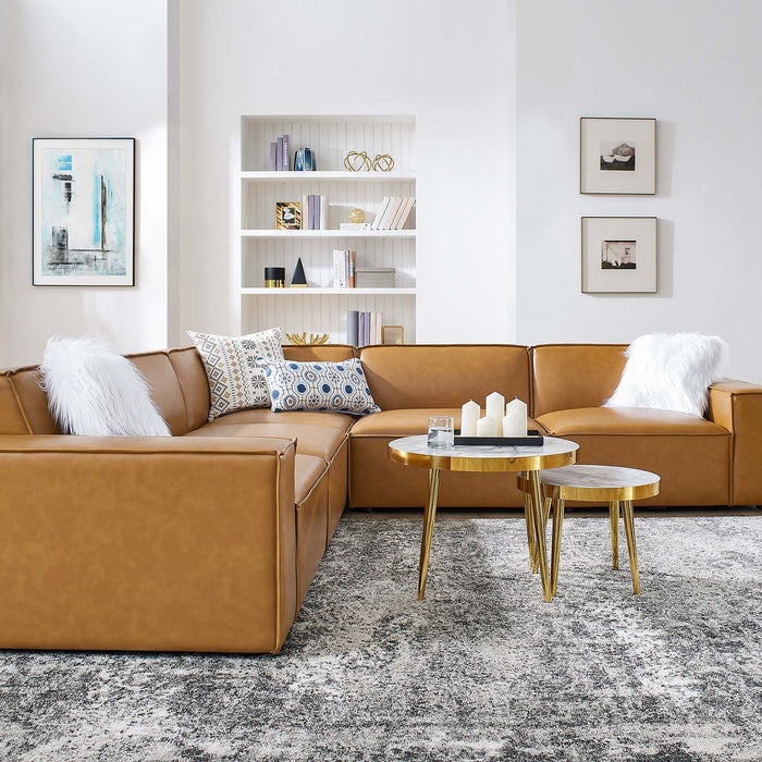 Restore 5-Piece Vegan Leather Sectional Sofa by Modway - detail close-up
