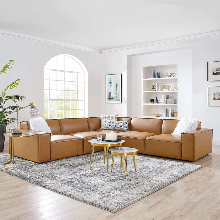 Restore 5-Piece Vegan Leather Sectional Sofa by Modway - side view