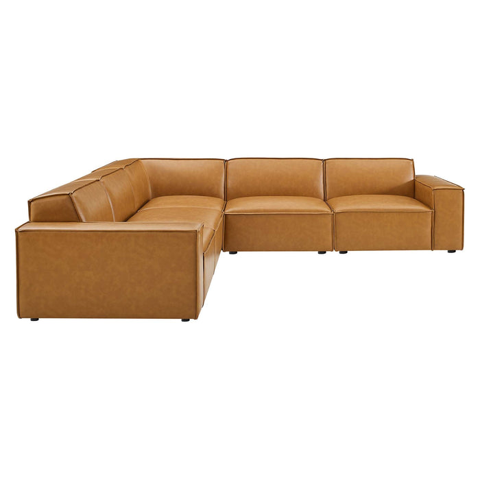 Restore 5-Piece Vegan Leather Sectional Sofa by Modway - control panel detail