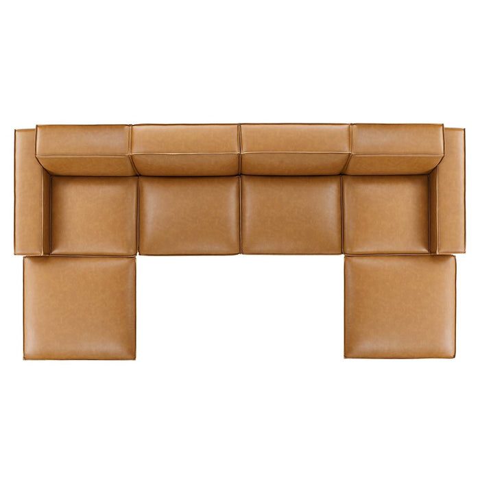 Restore Vegan Leather 6-Piece Modular Sectional Sofa with Luxe Comfort and Elegant Design Features