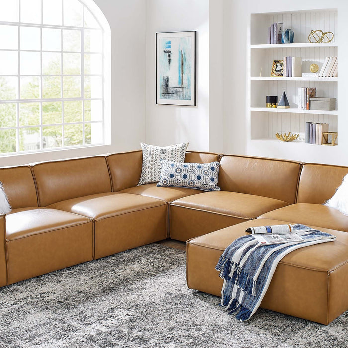 Restore Vegan Leather 6-Piece Modular Sectional Sofa with Luxurious Comfort and Elegant Design