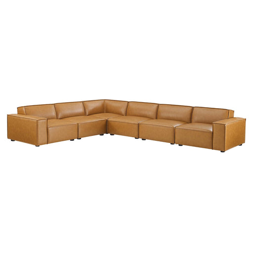 Restore 6-Piece Vegan Leather Sectional Sofa by Modway - angle view