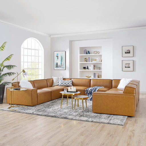 Restore 8-Piece Vegan Leather Sectional Sofa by Modway - front view