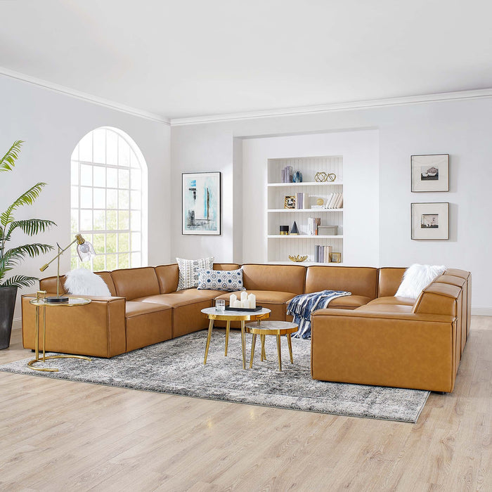 Restore 8-Piece Vegan Leather Sectional Sofa by Modway - front view
