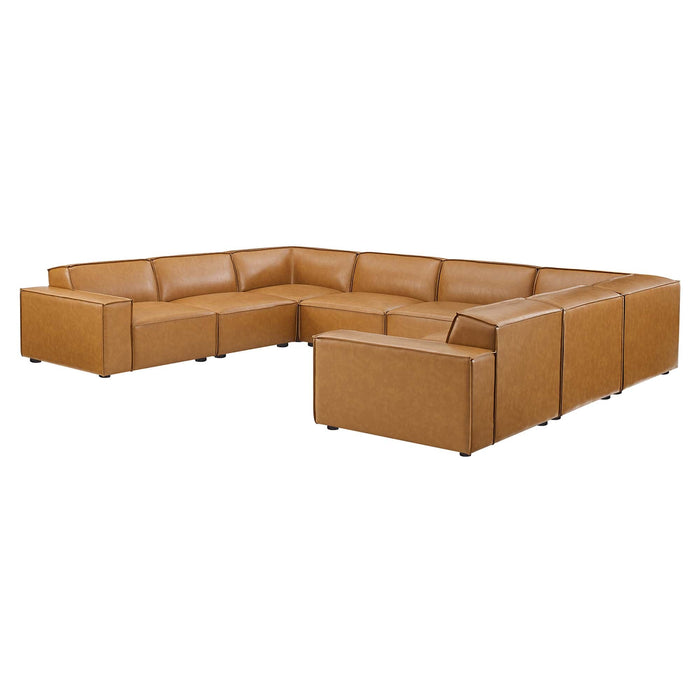 Restore 8-Piece Vegan Leather Sectional Sofa by Modway - angle view
