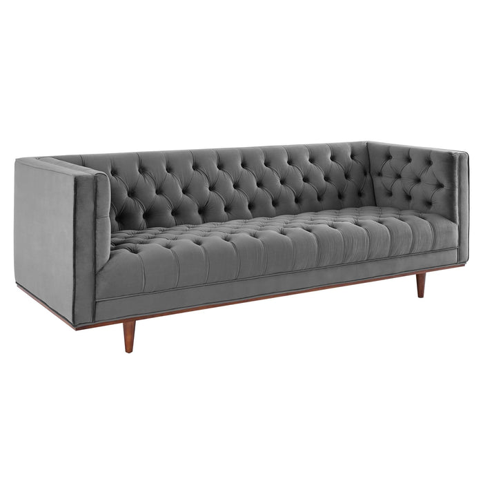 Elation Tufted Performance Velvet Sofa - alternate angle view
