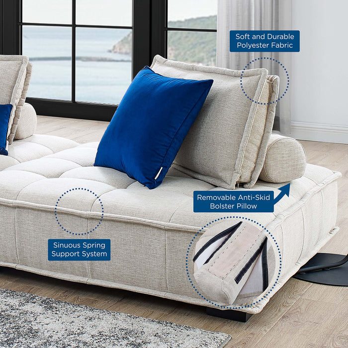 Modway Saunter Tufted Fabric Armless Chair Living Room Furniture - View 18