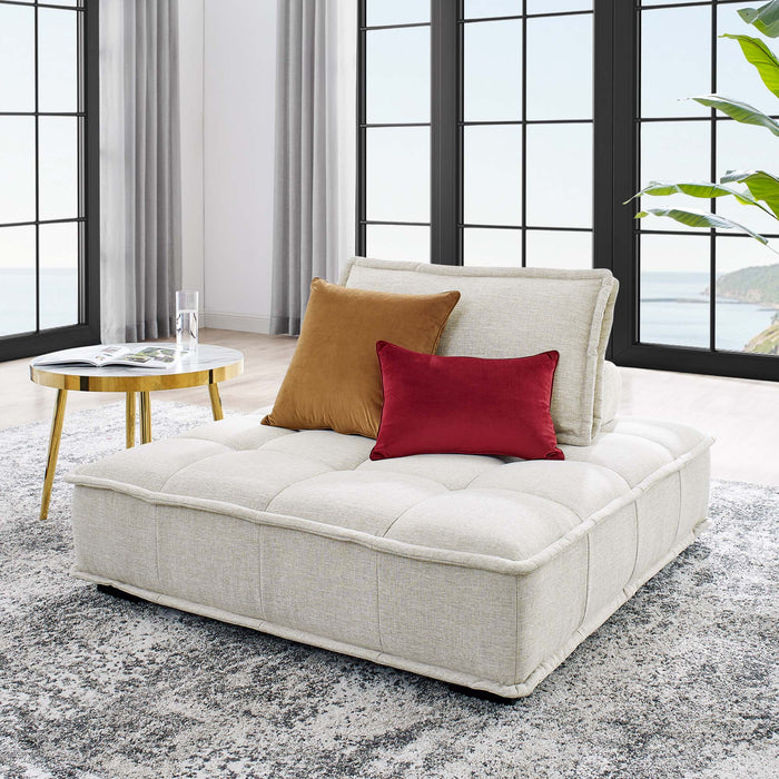 Modway Saunter Tufted Fabric Armless Chair Living Room Furniture - View 17