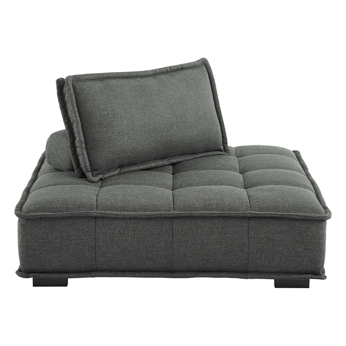 Modway Saunter Tufted Fabric Armless Chair Living Room Furniture - Lifestyle View