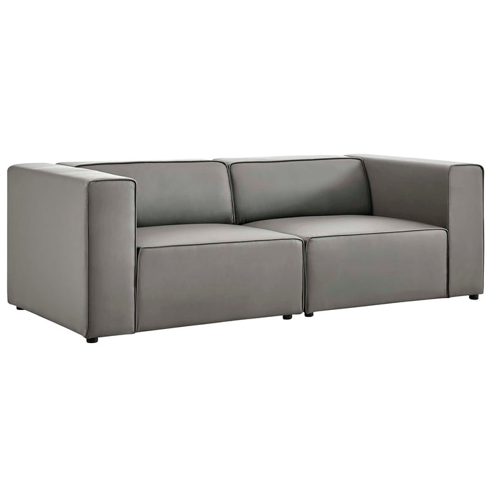 Mingle Vegan Leather 2-Piece Sectional Sofa Loveseat - alternate angle view