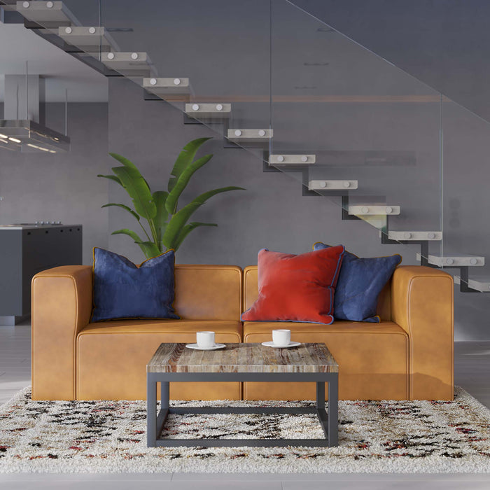 Mingle Vegan Leather 2-Piece Sectional Sofa Loveseat - view 11