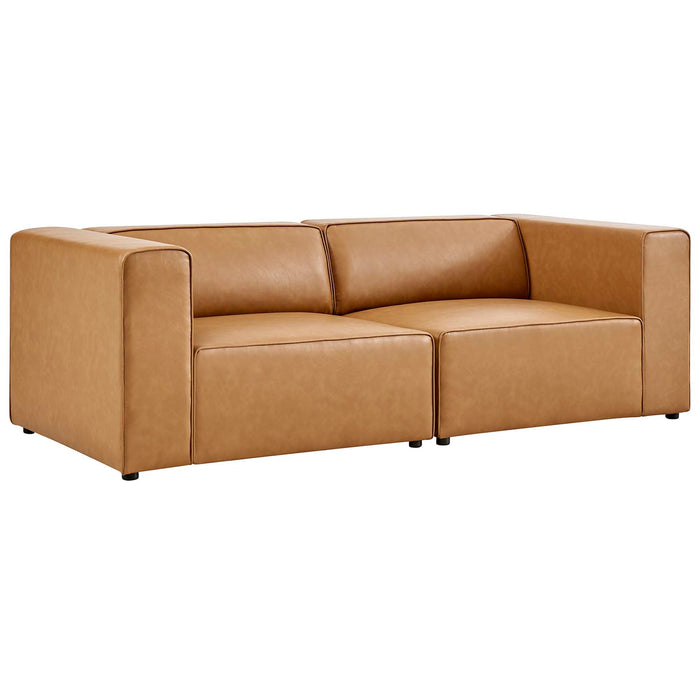 Mingle Vegan Leather 2-Piece Sectional Sofa Loveseat - view 12