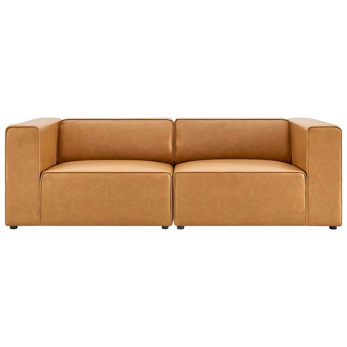 Mingle Vegan Leather 2-Piece Sectional Sofa Loveseat - view 18