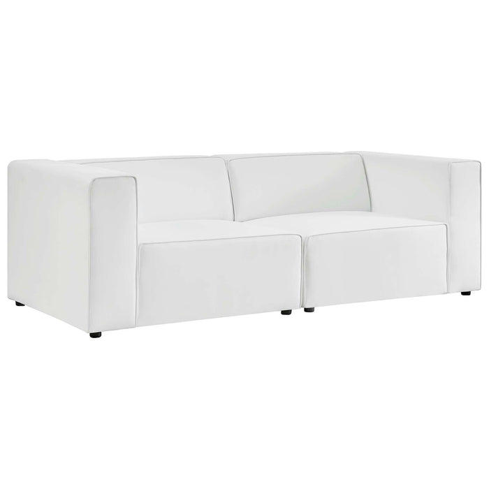 Mingle Vegan Leather 2-Piece Sectional Sofa Loveseat - view 22