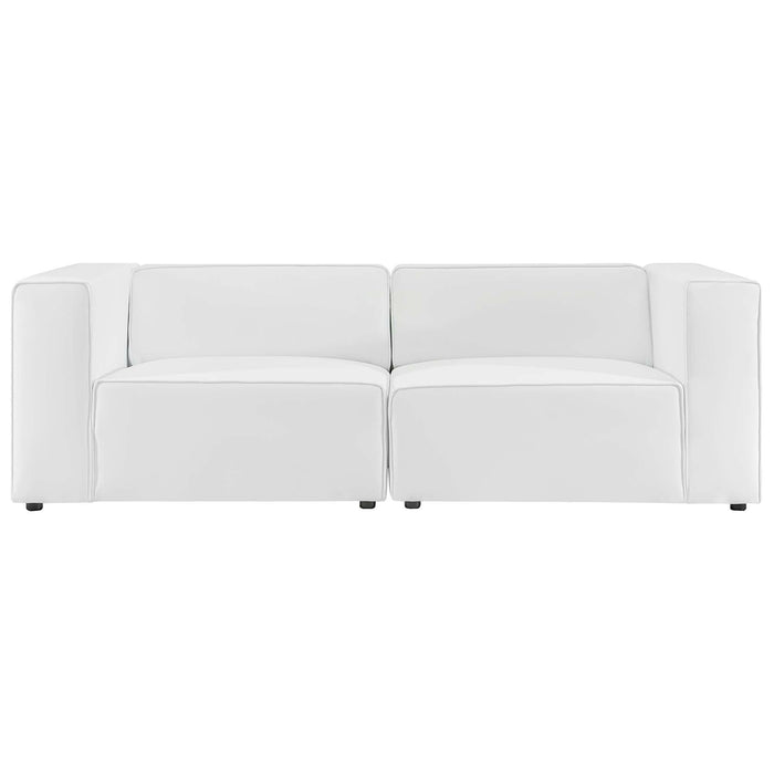Mingle Vegan Leather 2-Piece Sectional Sofa Loveseat - view 28